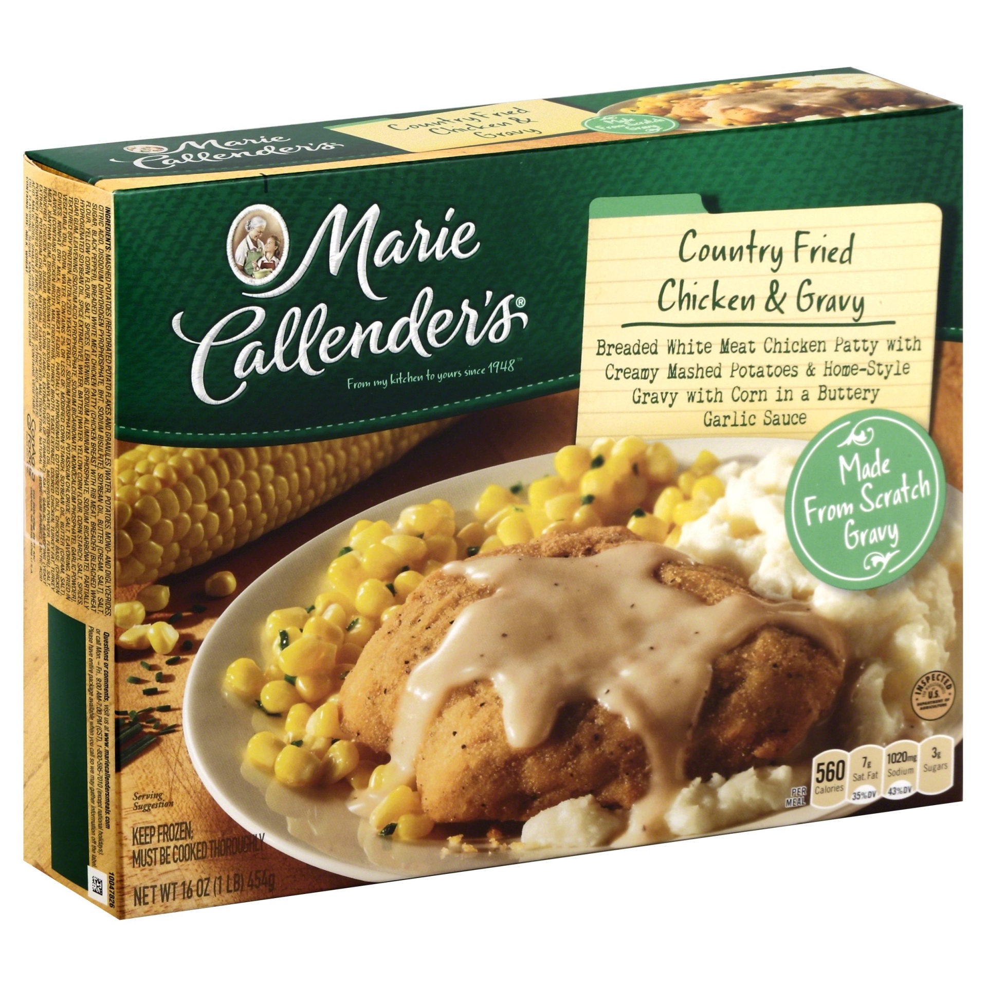 slide 1 of 4, Marie Callender's Complete Dinner Country Fried Chicken & Gravy, 16 oz