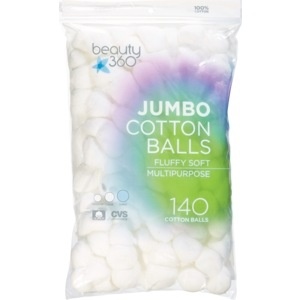 slide 1 of 1, Beauty 360 100% Cotton Balls Jumbo Size, 140 ct