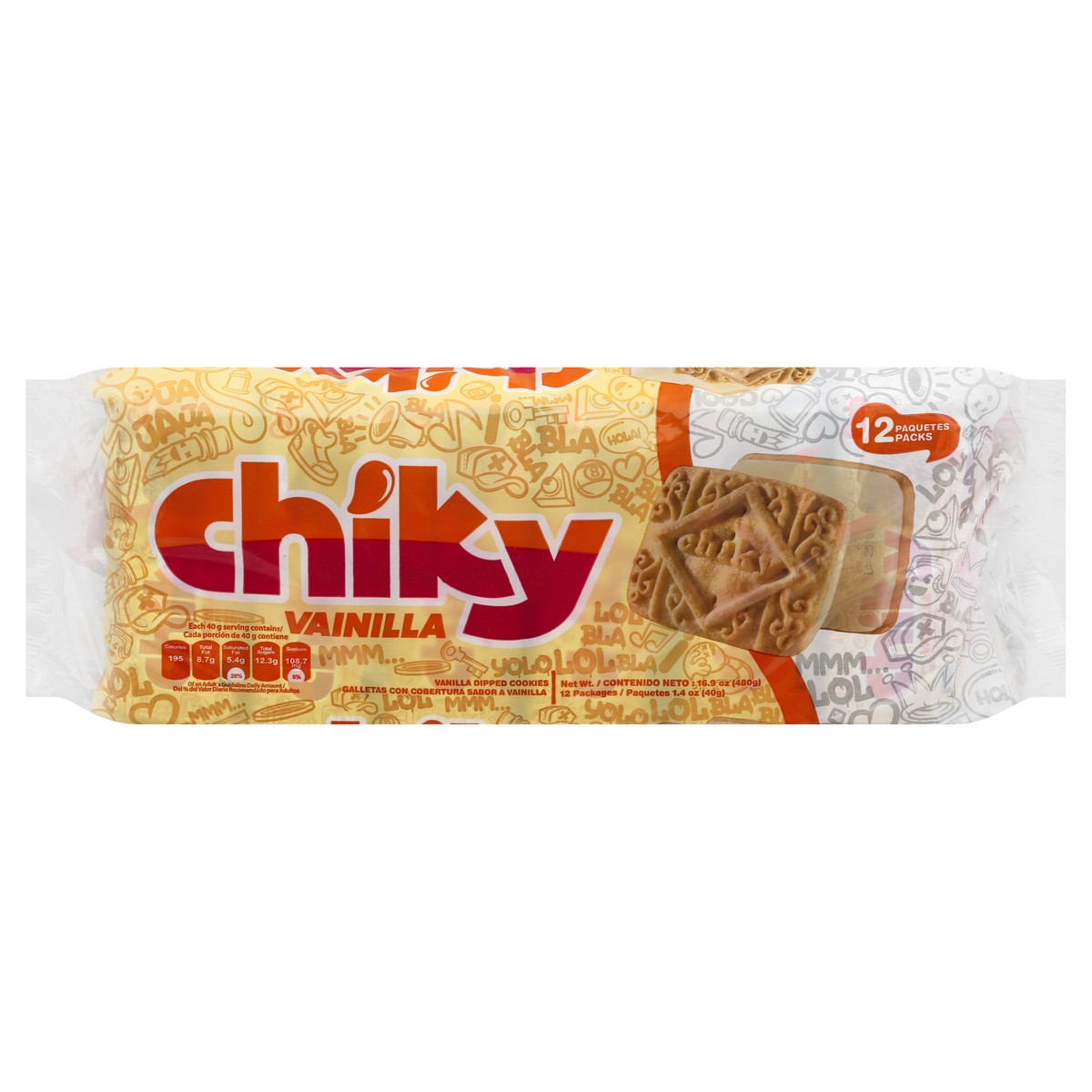 slide 1 of 13, chiky 12 Pack Vanilla Dipped Cookies 12 ea, 12 ct