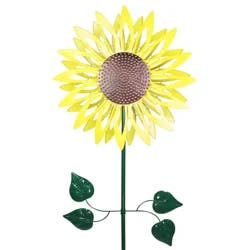 Kinetic Metal Sunflower Garden Stake