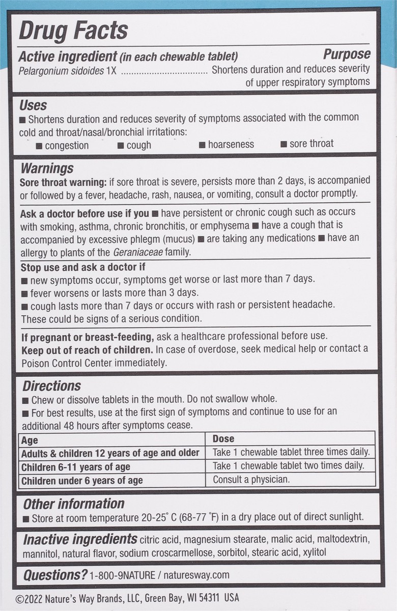 slide 3 of 9, Nature's Way Chewables Non-Drowsy Cold Relief 20 Tablets, 20 ct