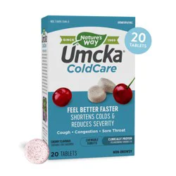 Nature's Way Umcka Cold Relief Chewables, Cherry, 20 Tablets
