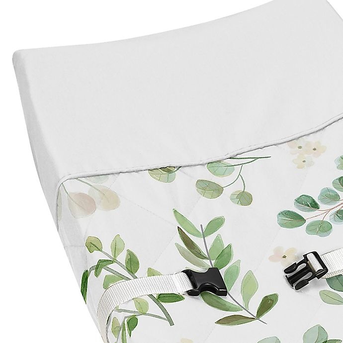 slide 4 of 6, Sweet Jojo Designs Watercolor Botanical Leaf Changing Pad Cover - Green/White, 1 ct