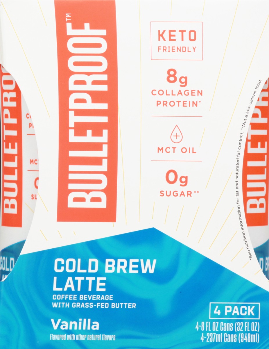 slide 2 of 13, Bulletproof 4 Pack Cold Brew Vanilla Latte 4 ea, 4 ct