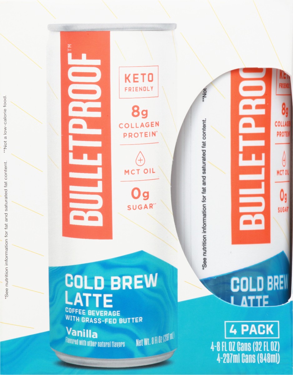 slide 13 of 13, Bulletproof 4 Pack Cold Brew Vanilla Latte 4 ea, 4 ct