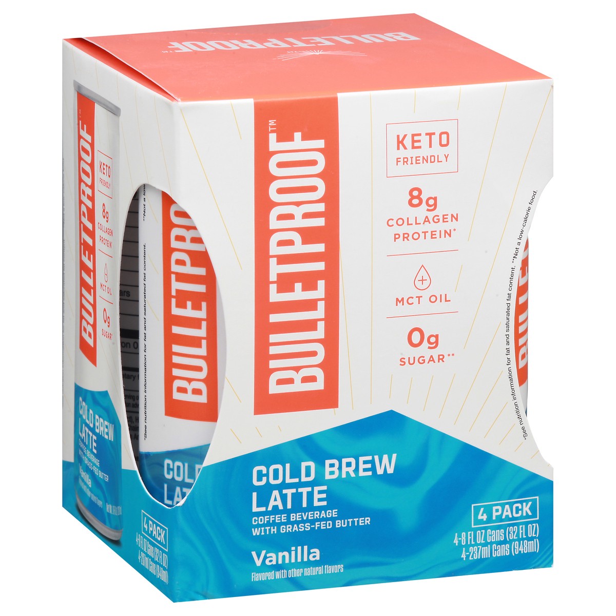 slide 4 of 13, Bulletproof 4 Pack Cold Brew Vanilla Latte 4 ea, 4 ct