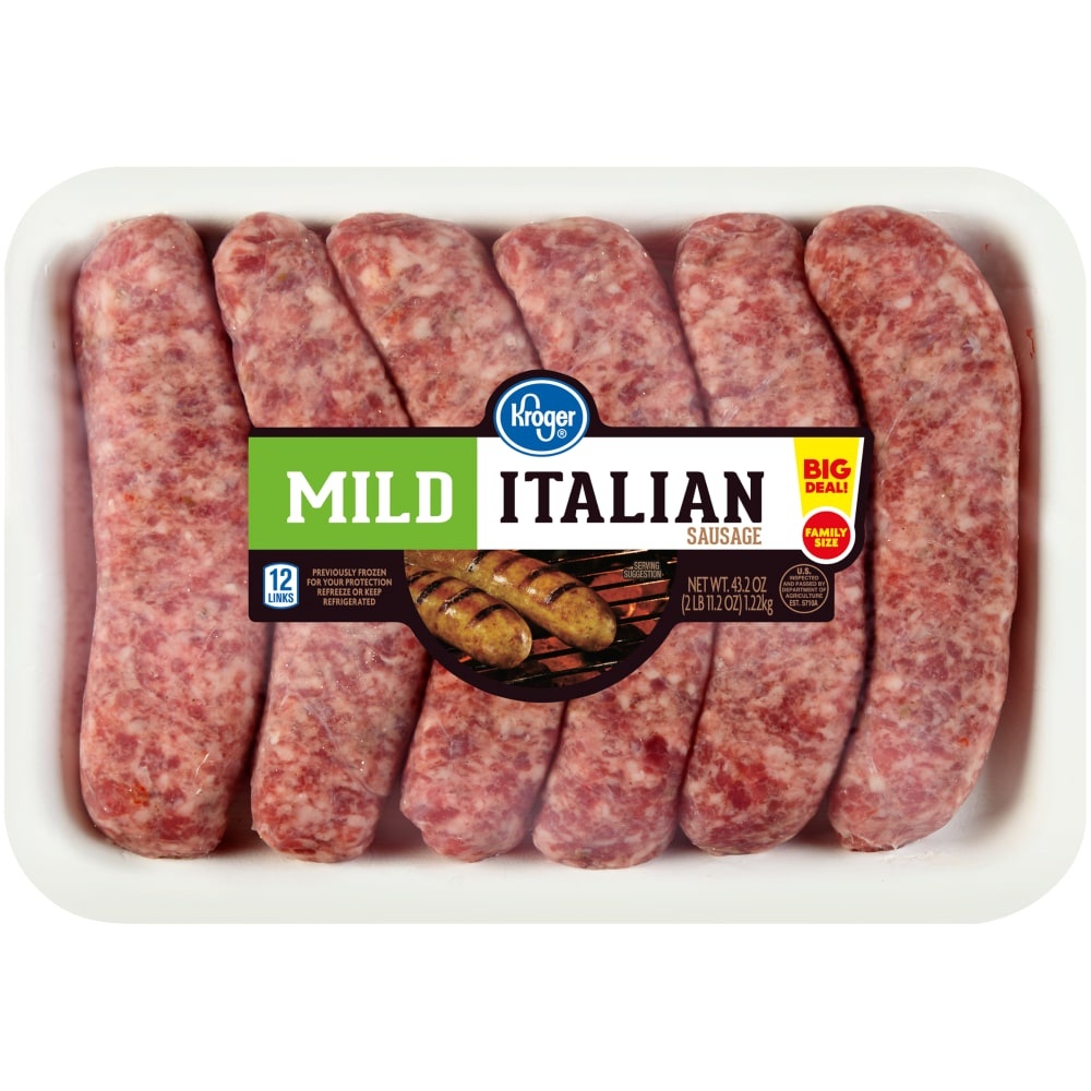 slide 1 of 1, Kroger Mild Italian Sausage Links 6 Count, 2.7 lb
