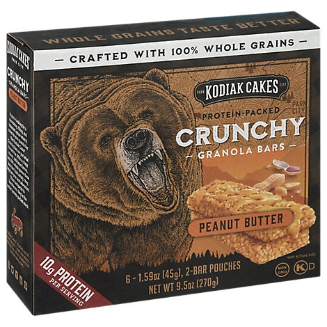 slide 1 of 1, Kodiak Cakes Kodiak Peanut Butter Crunchy Granola Bar, 7.95 oz