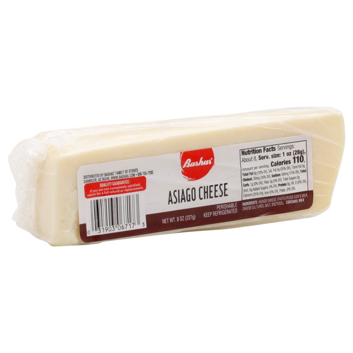 slide 7 of 12, Bashas Asiago Wedge, 8 oz