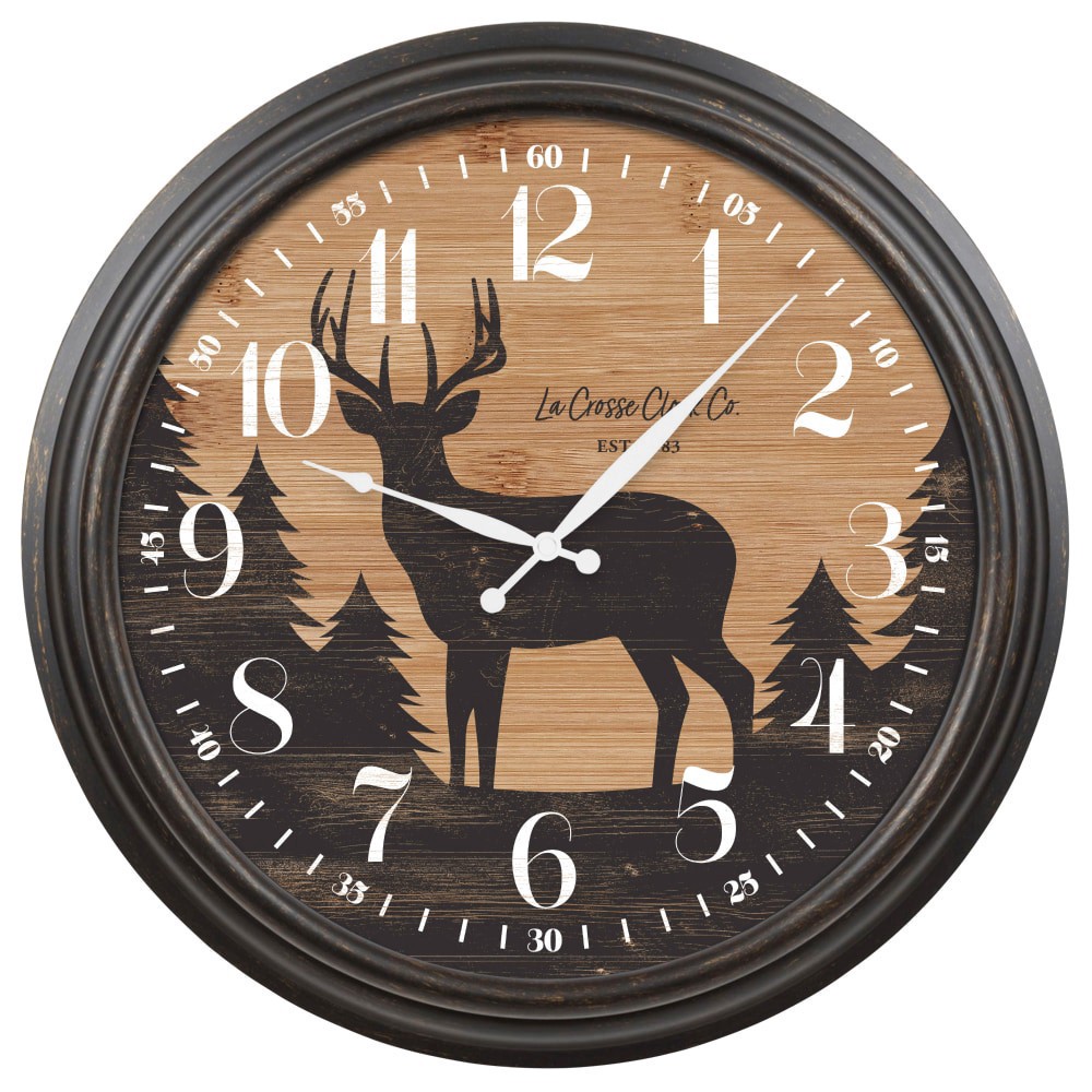 slide 1 of 1, La Crosse Technology Northwoods Deer Wall Clock, 1 ct