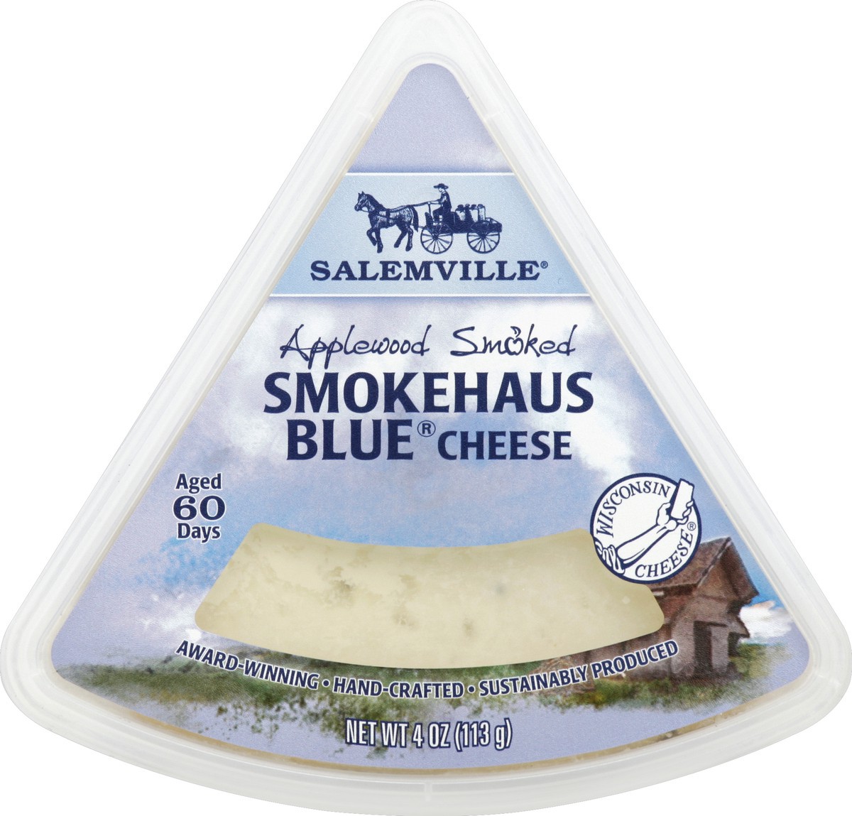 slide 3 of 4, Salemville Applewood Smoked Smokehaus Blue Cheese 4 oz, 4 oz