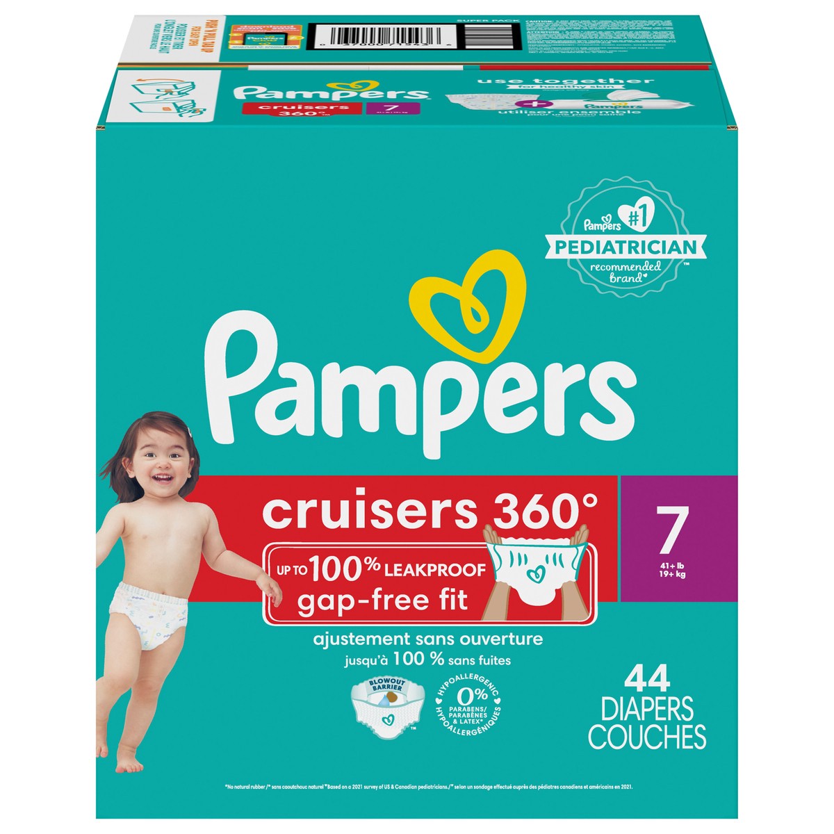 slide 1 of 8, Pampers Cruisers 360 Diapers Size 7 44 Count, 44 ct