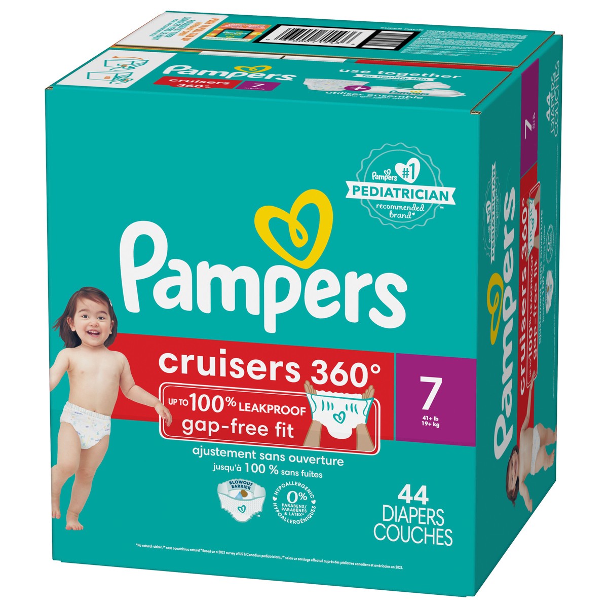 slide 2 of 8, Pampers Cruisers 360 Diapers Size 7 44 Count, 44 ct