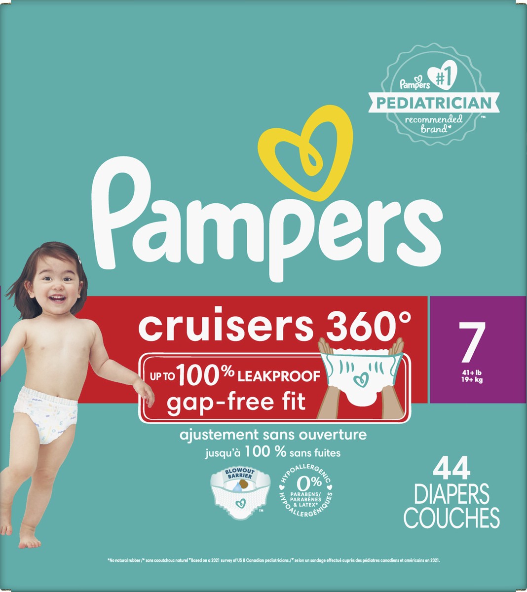 slide 8 of 8, Pampers Cruisers 360 Diapers Size 7 44 Count, 44 ct