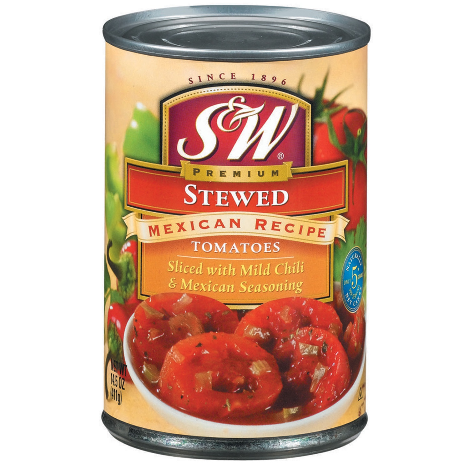 slide 1 of 3, S&W Premium Stewed Mexican Recipe Sliced Tomatoes, 14.5 oz
