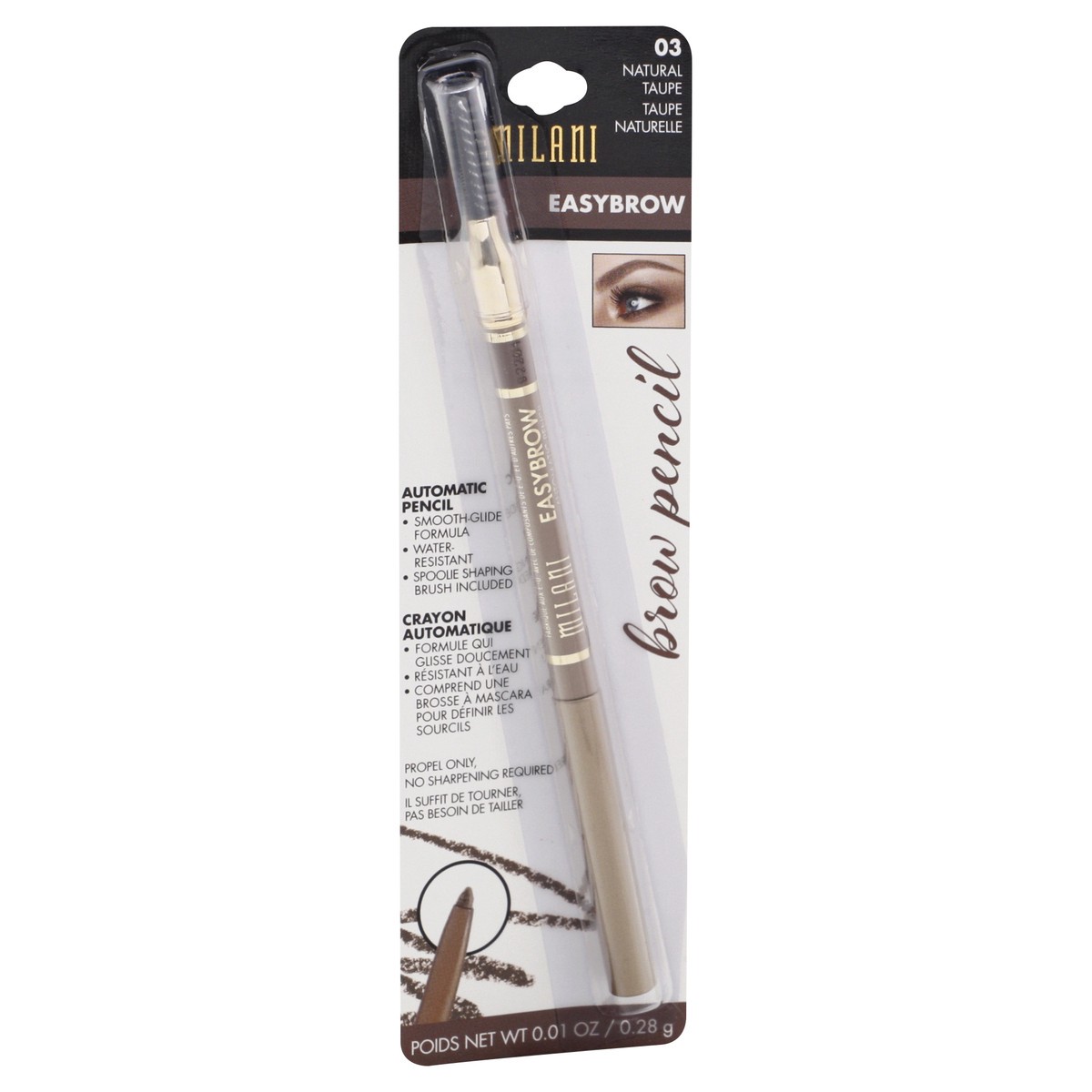 slide 5 of 9, Milani Natural Taupe Easybrow Auto Pencil, 0.01 oz