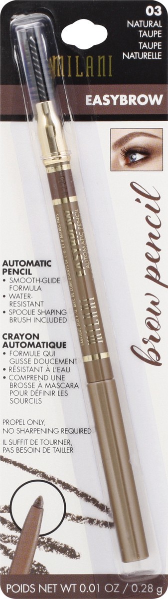 slide 1 of 9, Milani Natural Taupe Easybrow Auto Pencil, 0.01 oz