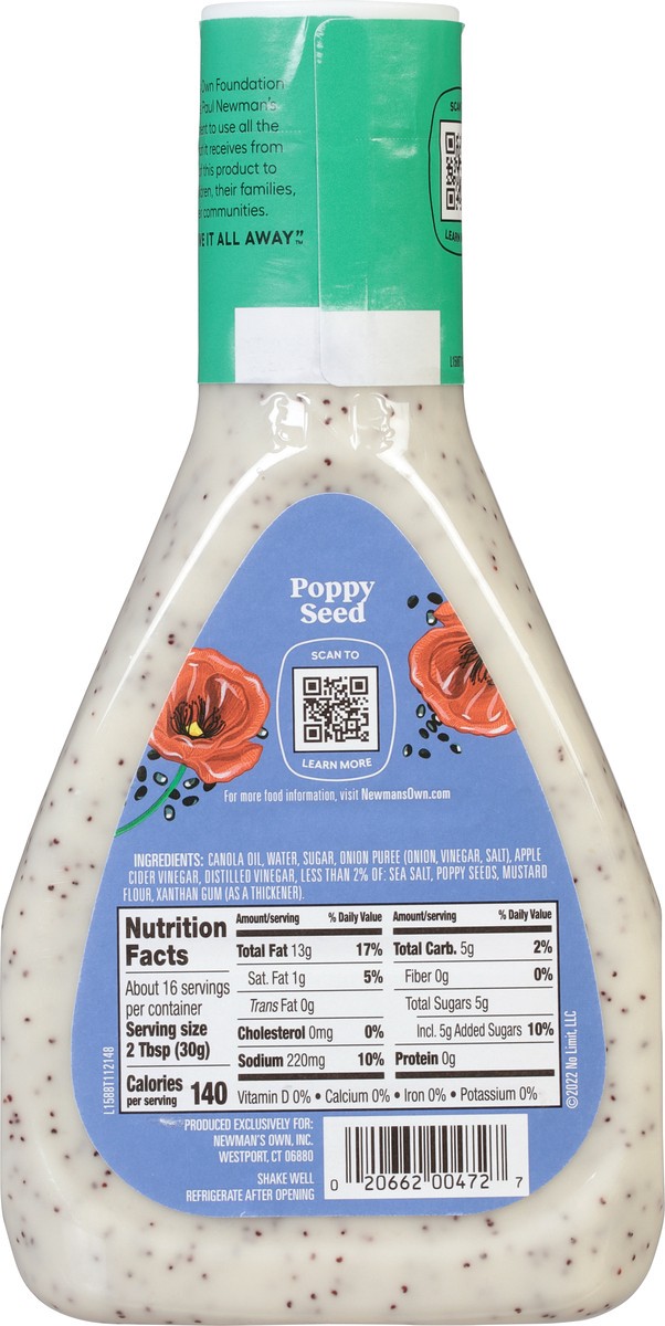 slide 11 of 14, Newman's Own Newman's Poppy Seed Dressing, 16 fl oz