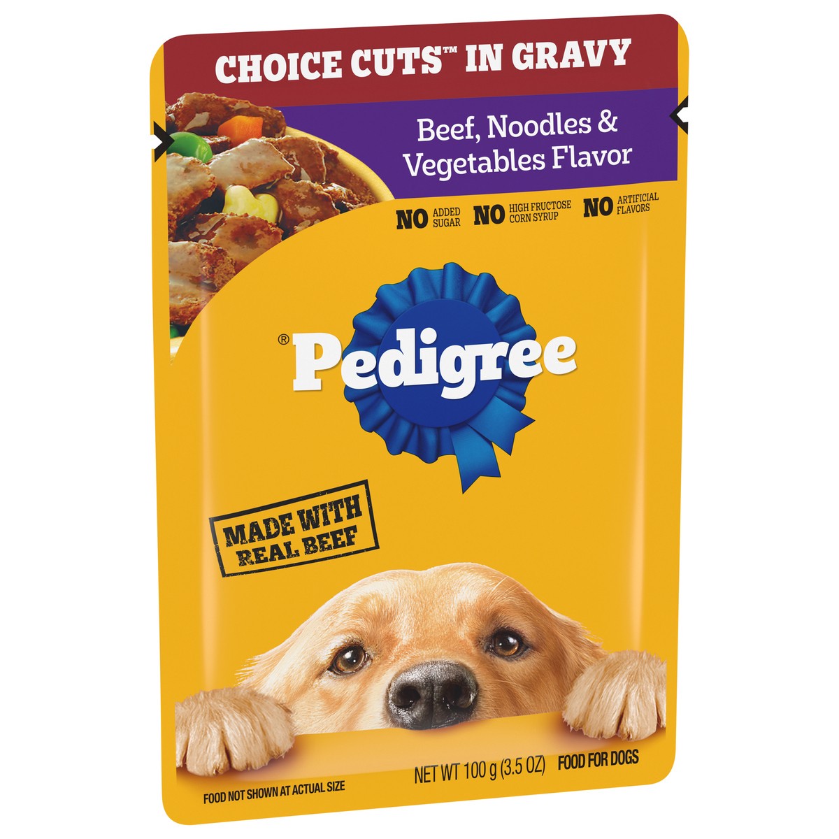 slide 5 of 9, Pedigree Choice Cuts in Gravy Beef, Noodles & Vegetables Flavor Dog Food 3.5 oz, 3.5 oz