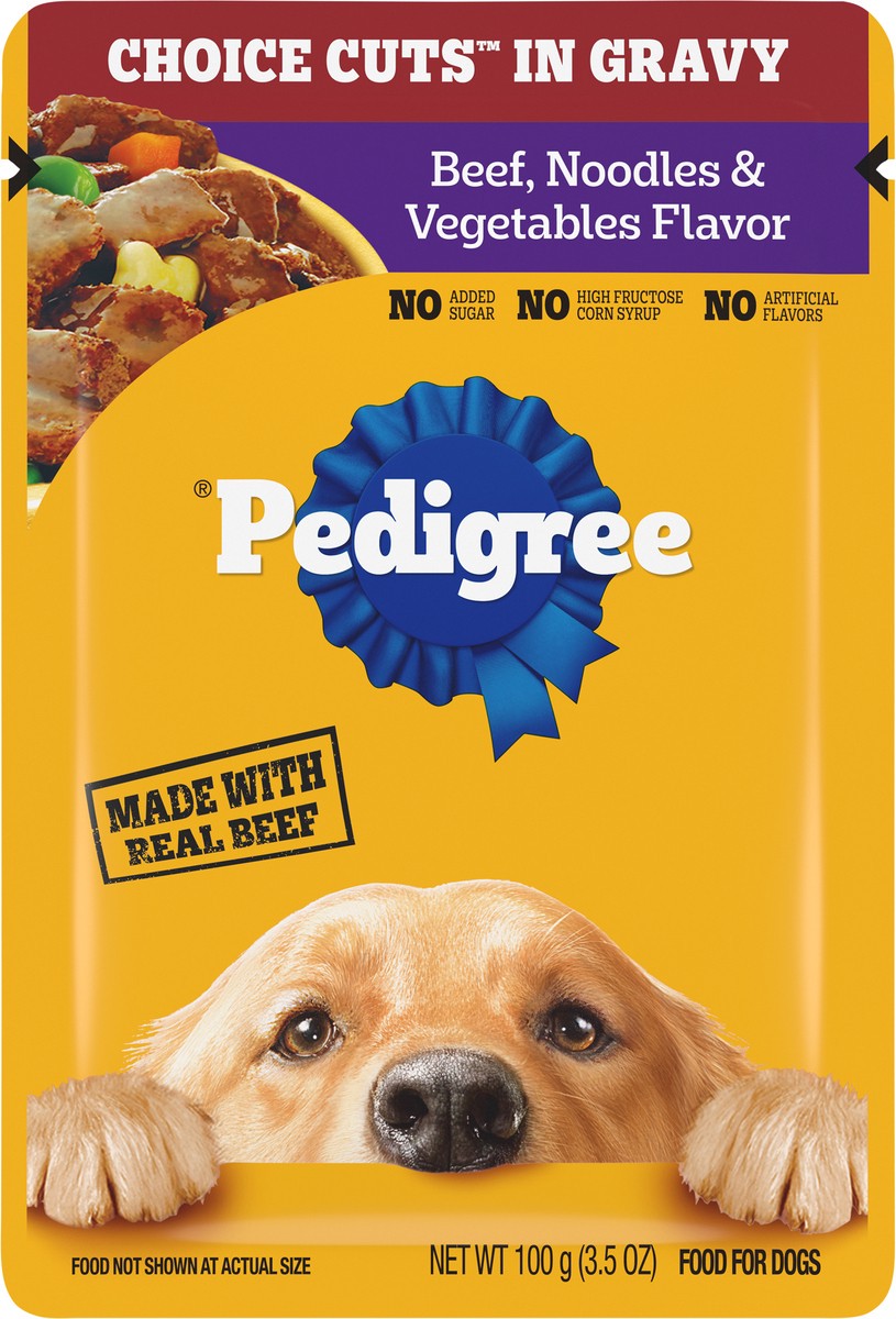 slide 4 of 9, Pedigree Choice Cuts in Gravy Beef, Noodles & Vegetables Flavor Dog Food 3.5 oz, 3.5 oz