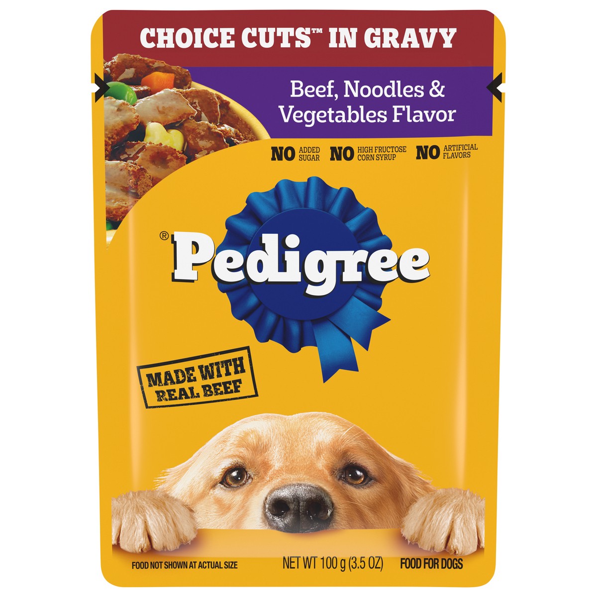 slide 1 of 9, Pedigree Choice Cuts in Gravy Beef, Noodles & Vegetables Flavor Dog Food 3.5 oz, 3.5 oz