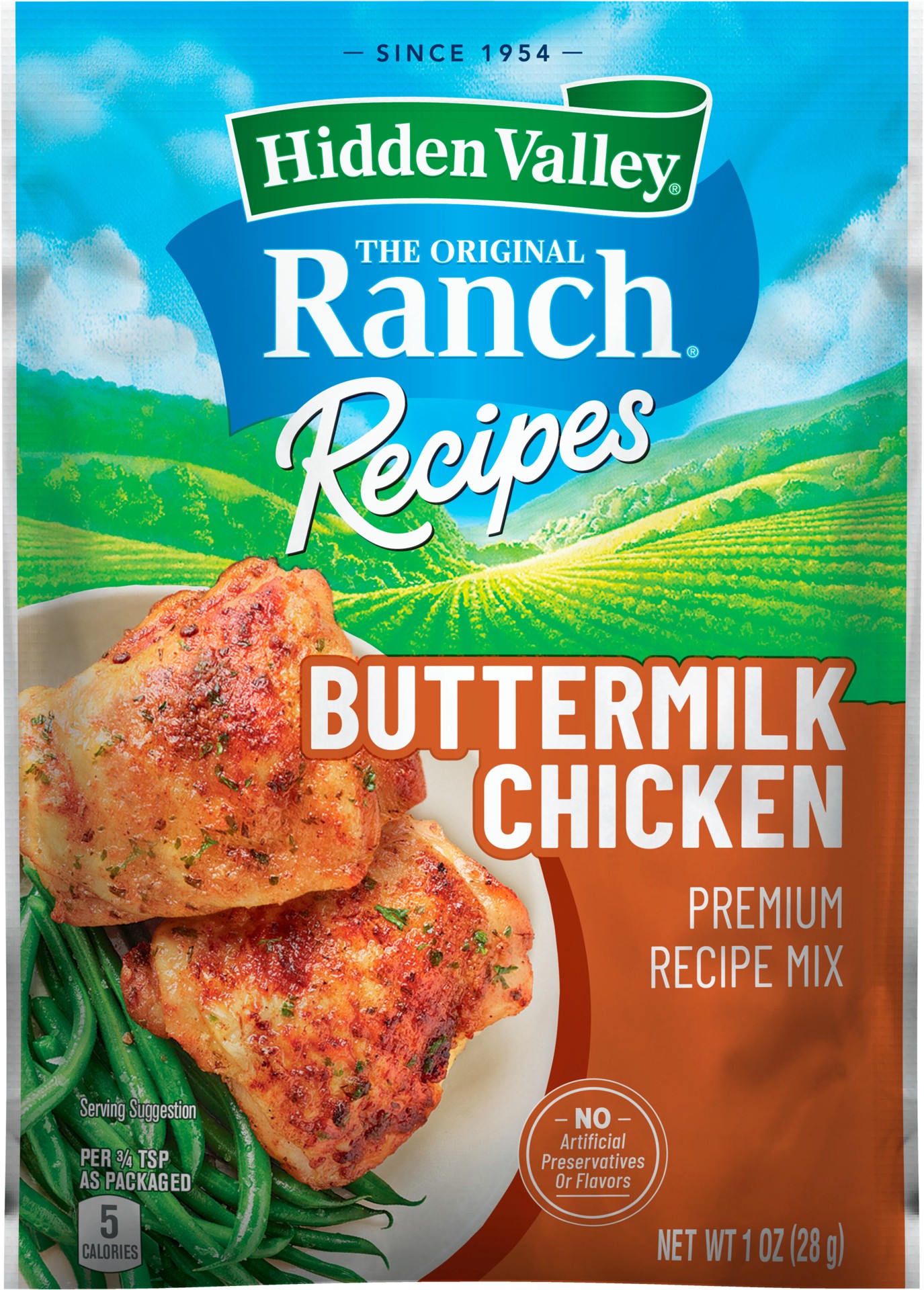 slide 1 of 9, Hidden Valley Ranch Night!™ Buttermilk Chicken Premium Seasoning Mix, Buttermilk Flavor with a Ranch Twist, 1 Packet, 1 oz