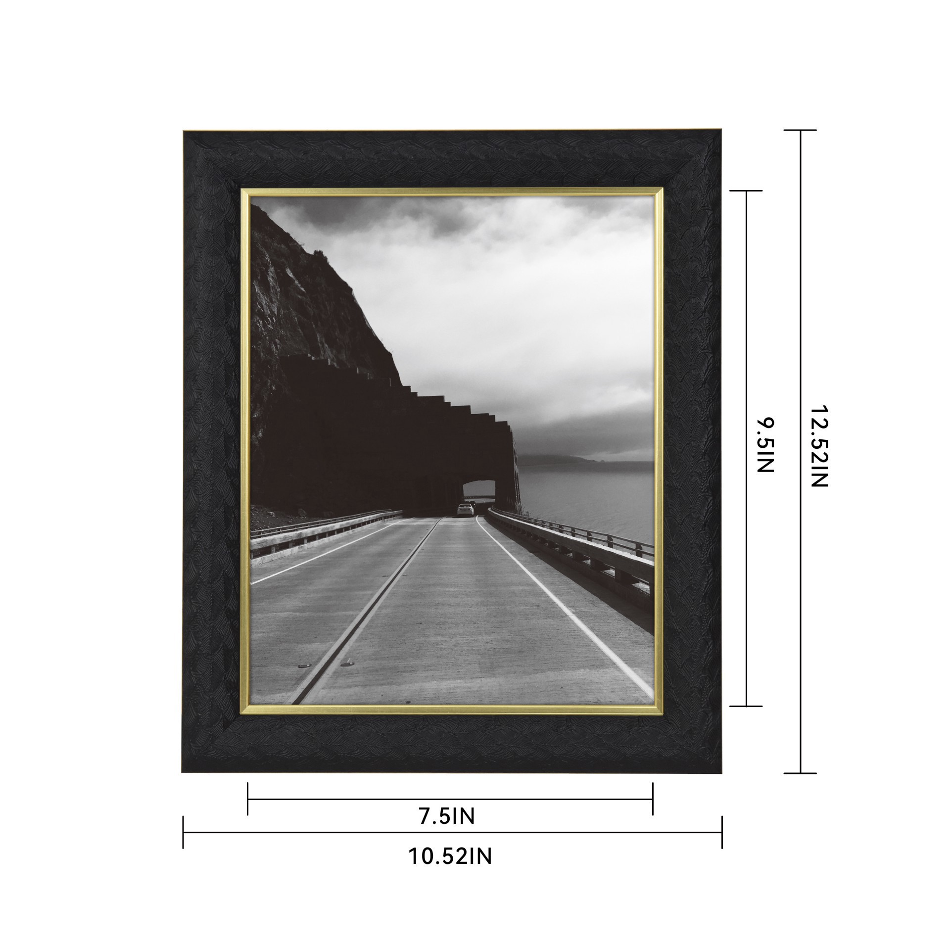 slide 6 of 6, 8" X 10" Black Textured Tabletop Frame By Studio Decor Treasured Finds, 8 in x 10 in