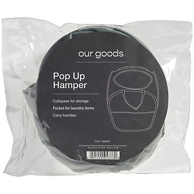 slide 1 of 1, our goods Pop Up Fabric Laundry Hamper - Gray, 1 ct