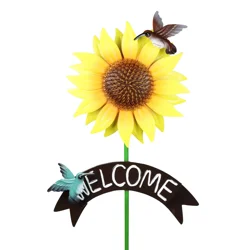 ROOM & RETREAT Metal Sunflower Welcome Sign Garden Stake