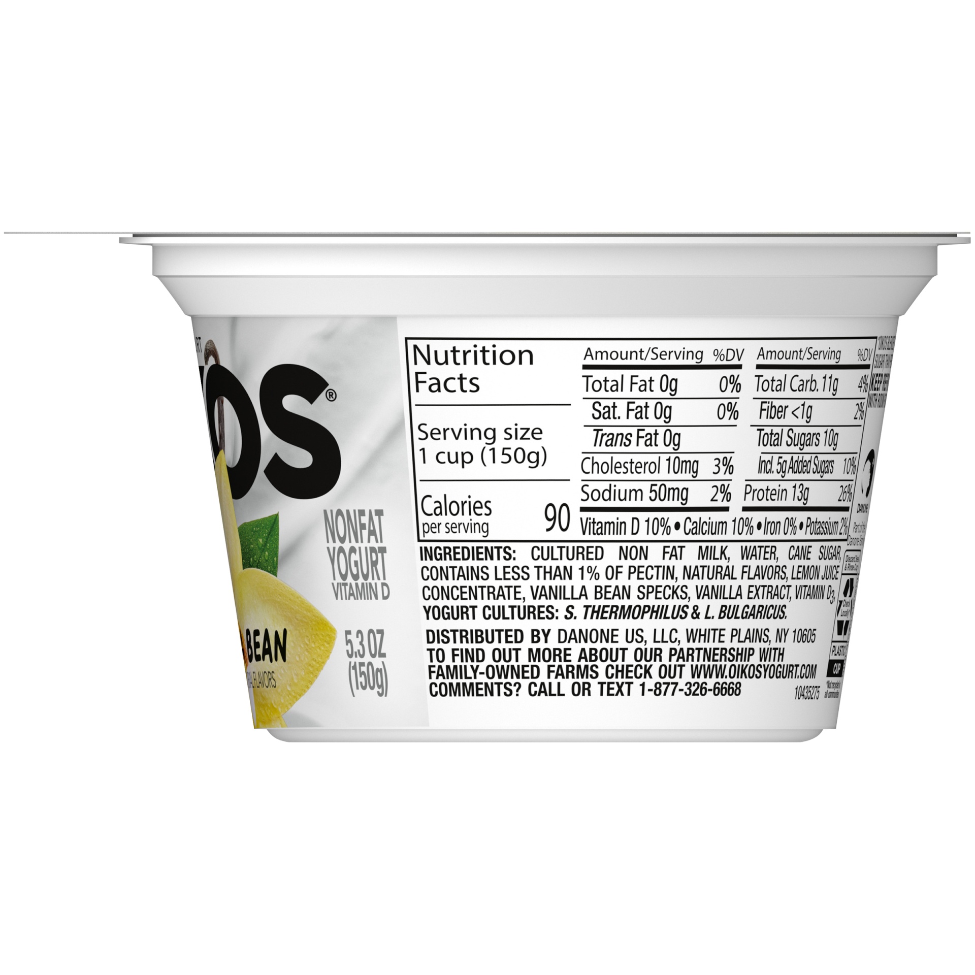 Oikos Blended Vanilla Bean Greek Nonfat Yogurt 53 Oz Shipt