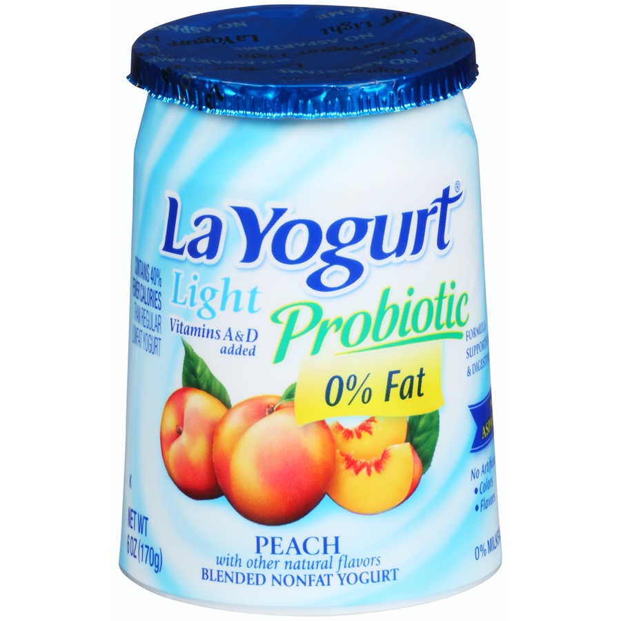 slide 1 of 6, La Yogurt Blended Lowfat Yogurt, Peach, 6 oz