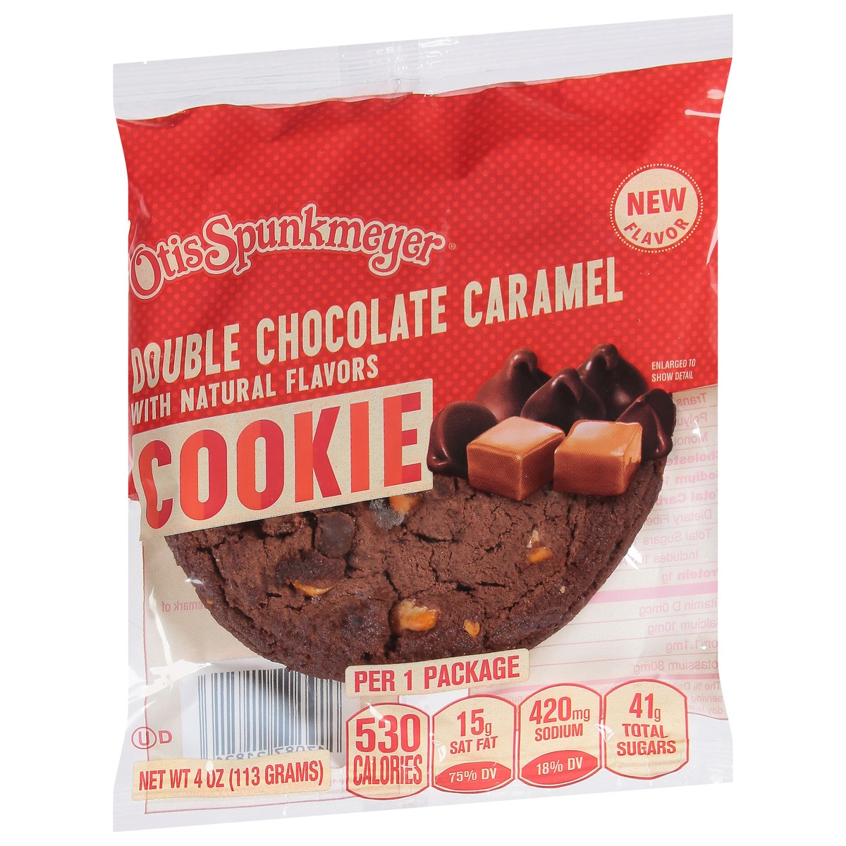 slide 3 of 14, Otis Spunkmeyer Double Chocolate Caramel Cookie 4 oz, 4 oz