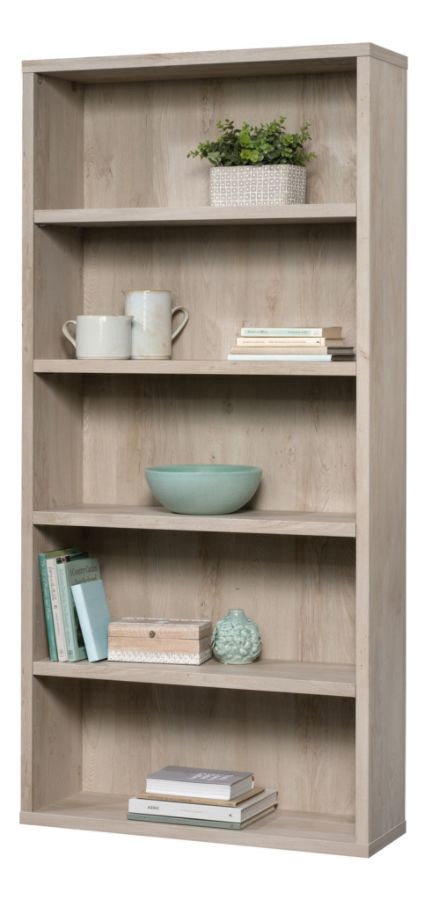 slide 2 of 10, Sauder Optimum Bookcase, 73-1/2", 5 Shelves, Chalked Chestnut, 1 ct
