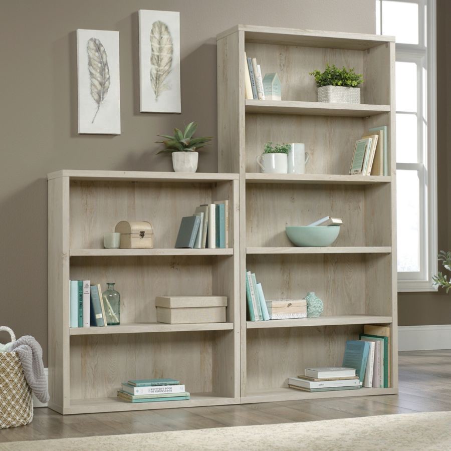 slide 7 of 10, Sauder Optimum Bookcase, 73-1/2", 5 Shelves, Chalked Chestnut, 1 ct