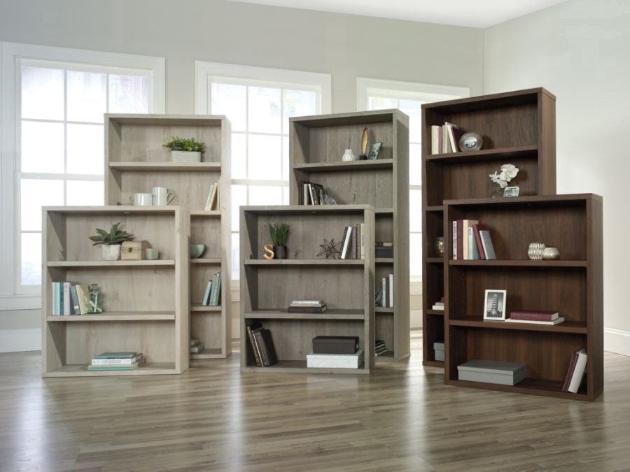 slide 6 of 10, Sauder Optimum Bookcase, 73-1/2", 5 Shelves, Chalked Chestnut, 1 ct
