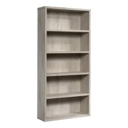 Sauder Optimum Bookcase, 73.5 in, 5 Shelves, Chalked Chestnut
