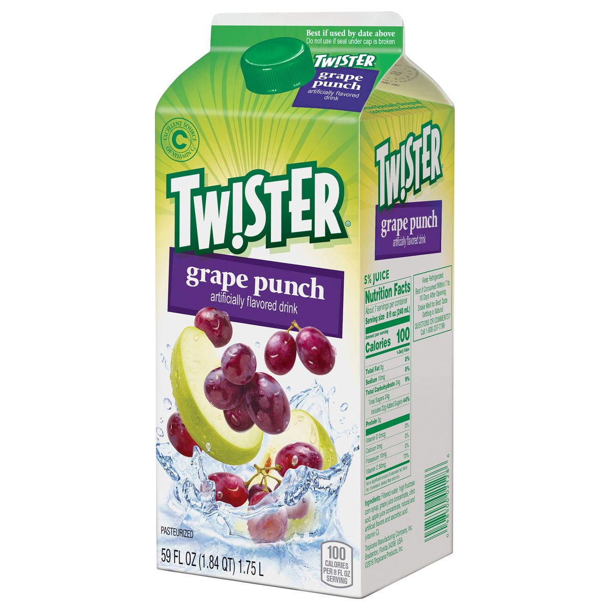 slide 2 of 15, Twister Tw!ster Flavored Drink, Grape Punch- 59 fl oz, 59 fl oz