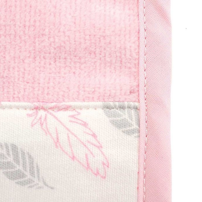 slide 3 of 3, Elegant Baby Organic Washcloth Set - Pink Feather Print, 3 ct