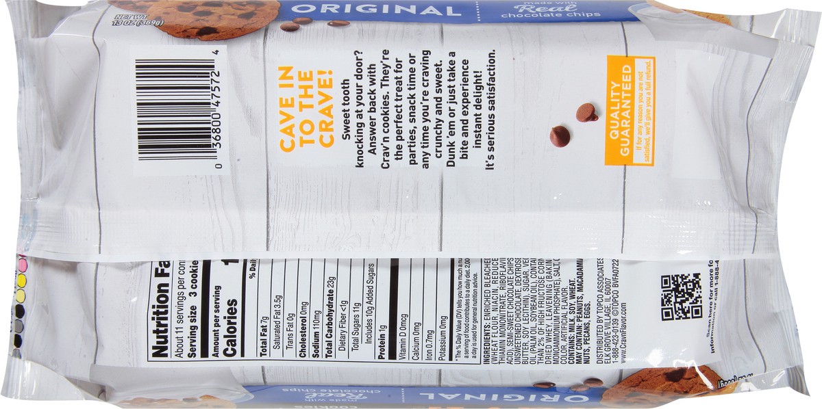 slide 4 of 9, Crav'n Flavor Chocolate Chip Cookies 13 oz, 13 oz