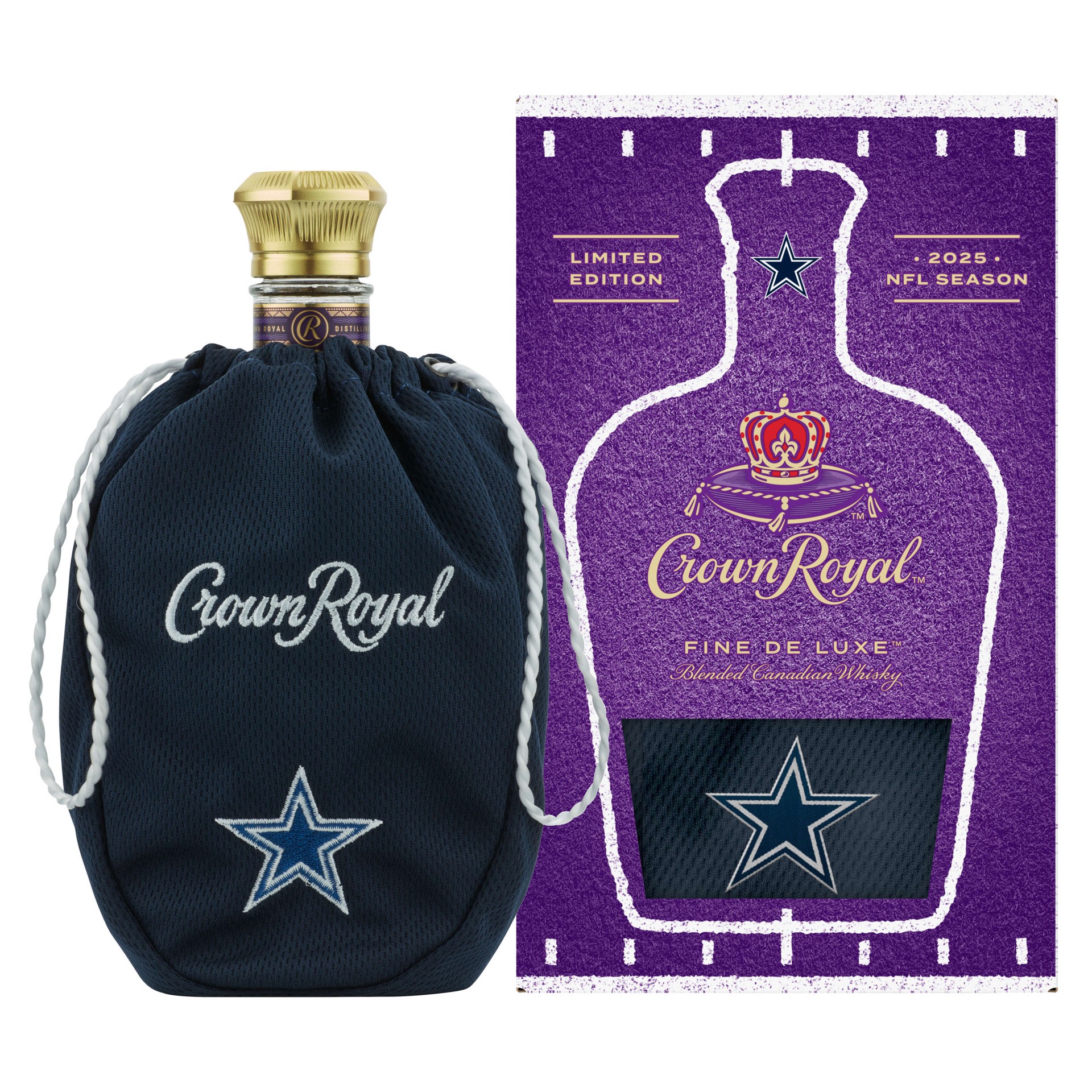 slide 6 of 7, Crown Royal Fine De Luxe Blended Canadian Whisky, 750 mL Bottle with Dallas Cowboys Bag, 750 mL