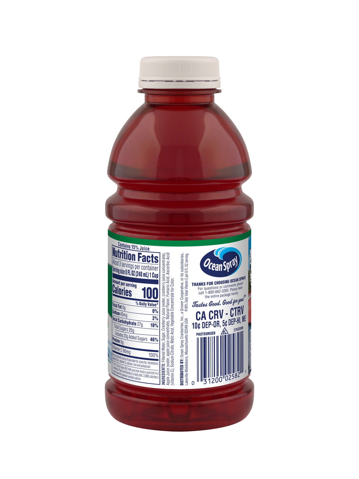 slide 3 of 3, Ocean Spray Cran-Apple™ Cranberry Apple Juice Drinks, 25 Fl Oz Bottle, 25 fl oz