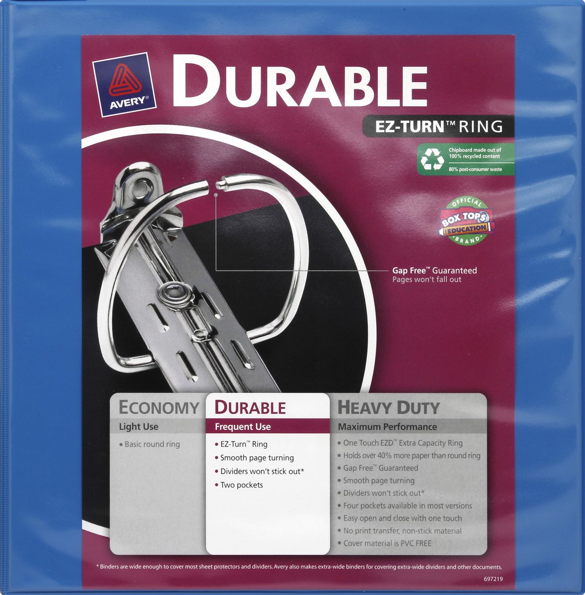 slide 3 of 4, Avery Durable Clear Cover White Binder , 2 in