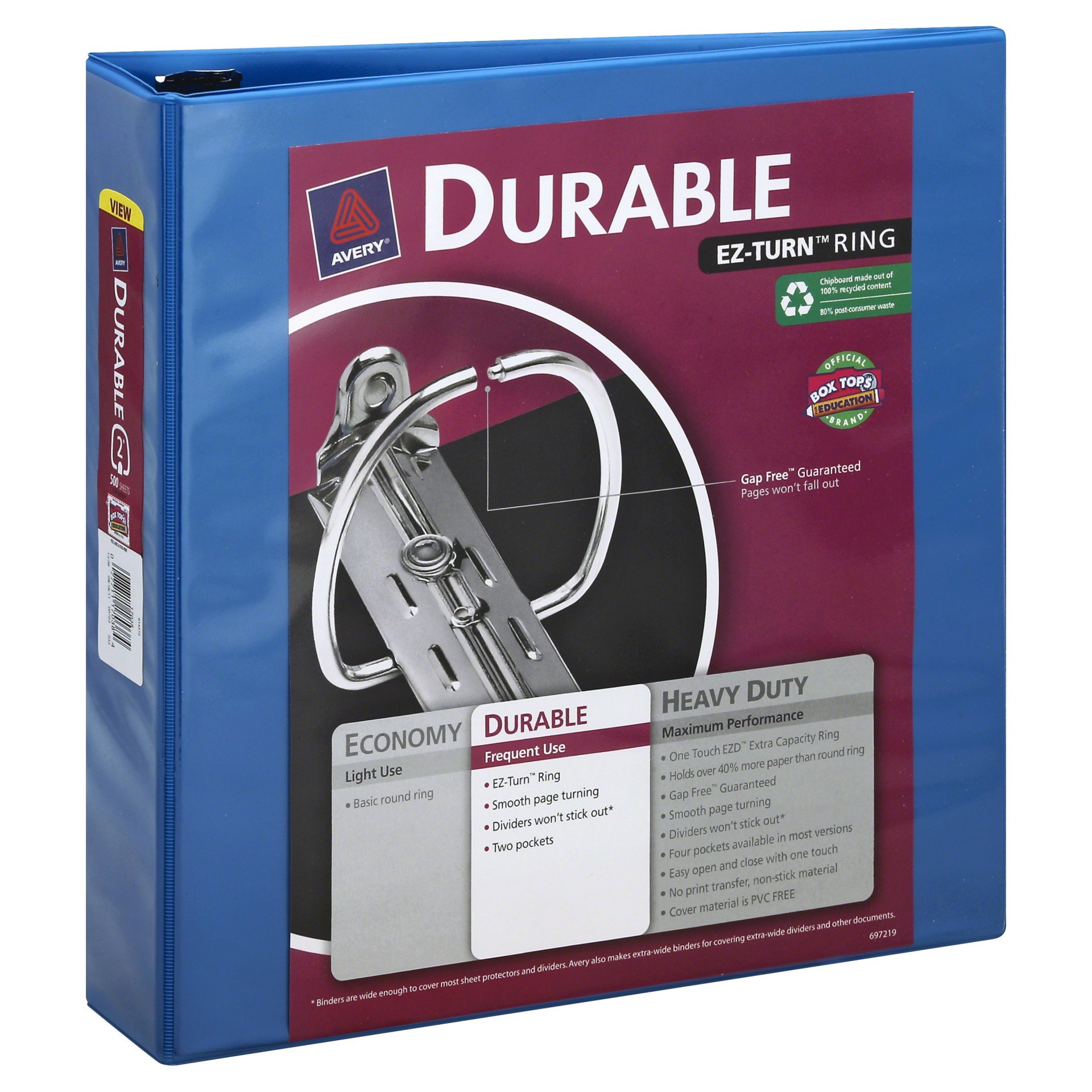 slide 1 of 4, Avery Durable Clear Cover White Binder , 2 in