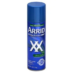 Arrid XX Extra Extra Dry Ultra Clear Aerosol Antiperspirant Deodorant, Ultra Fresh, 6 oz