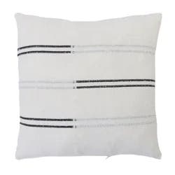 ROOM & RETREAT Rr 18x18 Polyester Pillow Natural Stripe