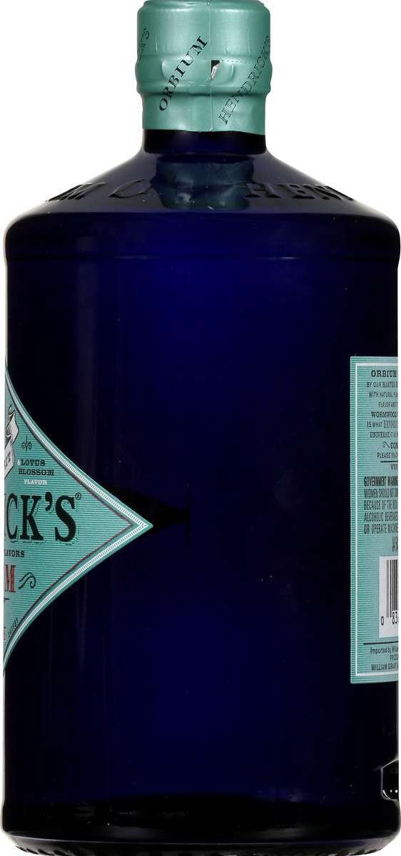 slide 8 of 9, Hendrick's Gin, with Worm Wood Extract & Lotus Blossom Flavor, Orbium, 750 ml