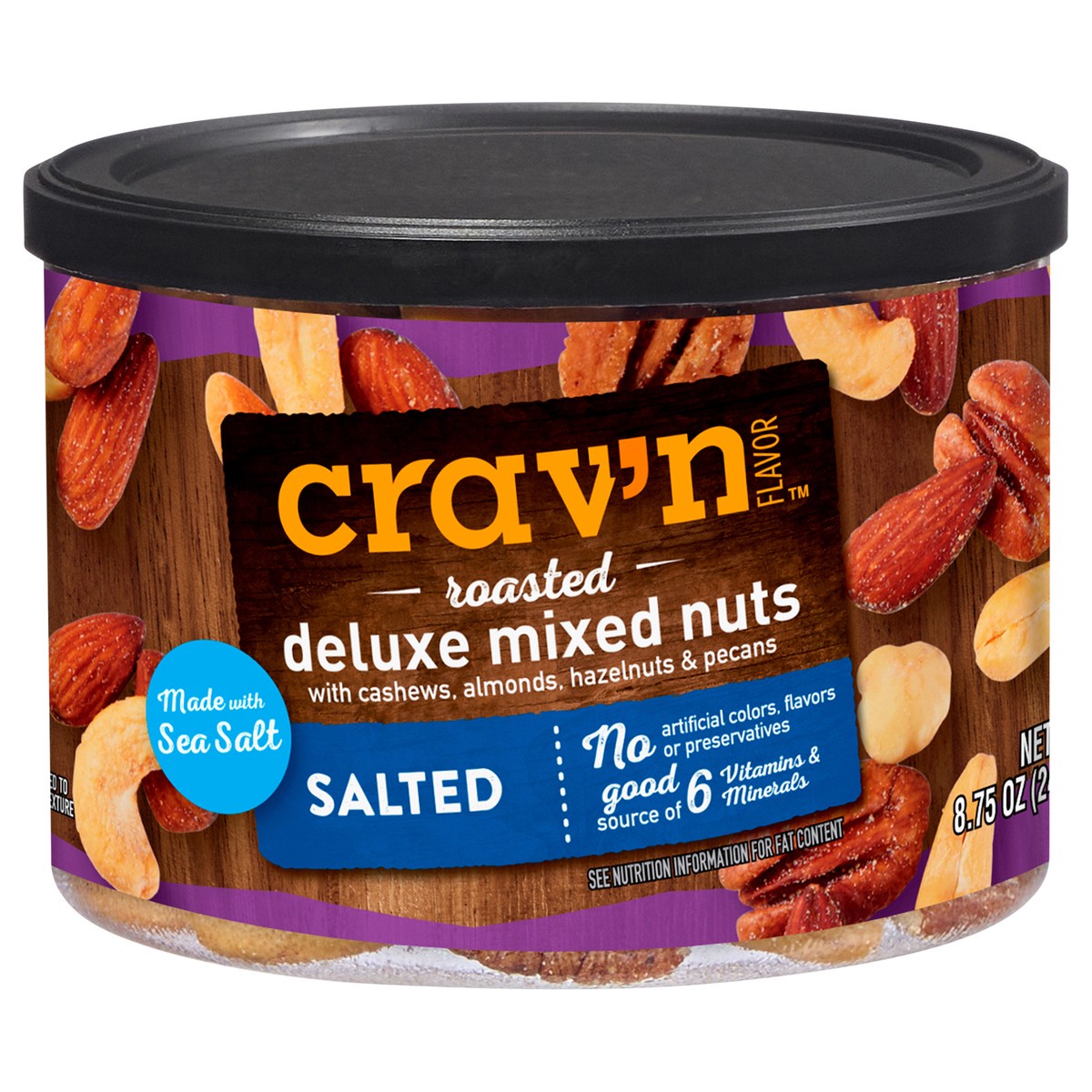 slide 2 of 4, Crav'n Flavor Roasted Deluxe Salted Mixed Nuts 8.75 oz, 8.75 oz