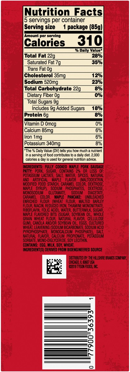 slide 6 of 8, Jimmy Dean Snack Size Maple Pancake Breakfast Sandwiches with Maple Sausage, Frozen, 10 Count, 425.24 g