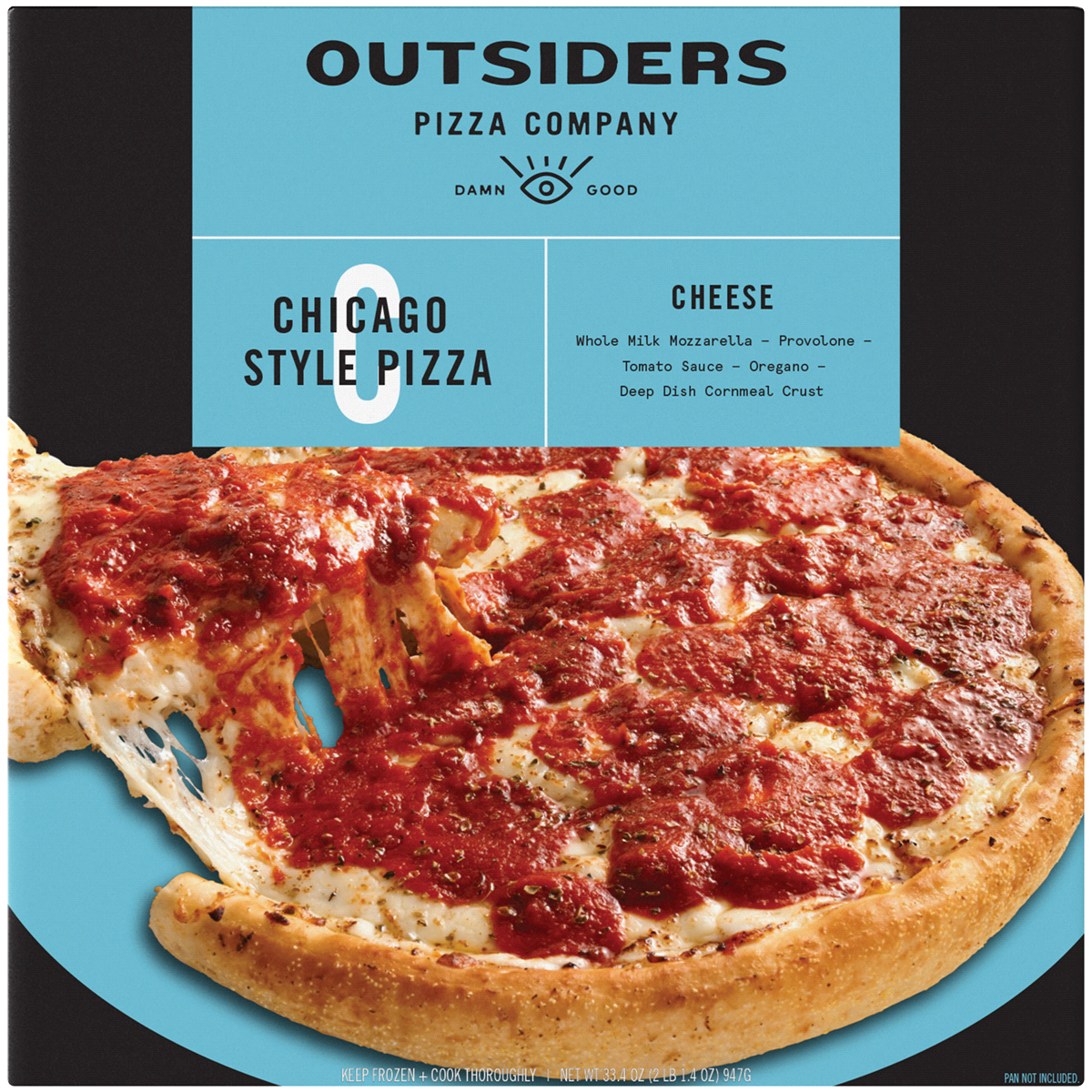 slide 1 of 1, Outsiders Pizza Deep Dish Chicago Style Cheese Pizza, 33.4 oz