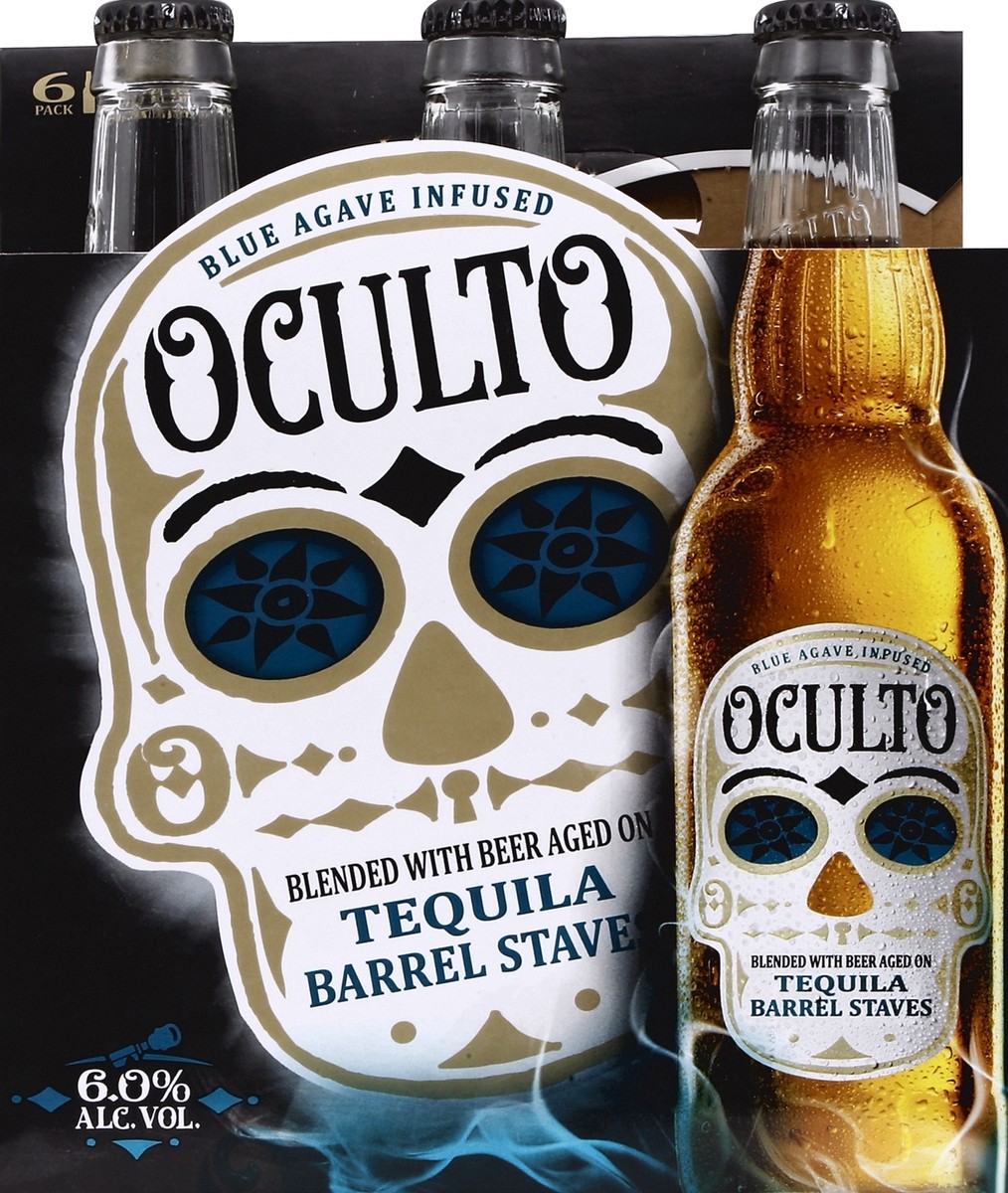 slide 4 of 4, Oculto Tequila Beer Bottles, 6 ct; 12 oz